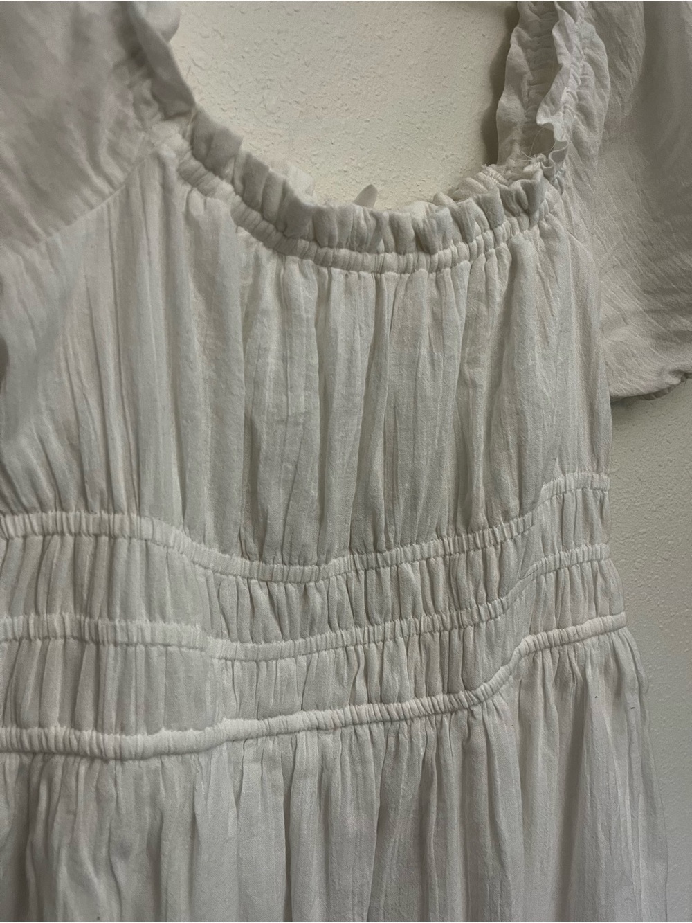 bp White Puff Sleeve / Off-Shoulder Mini Dress (Medium) - Picture 4 of 7